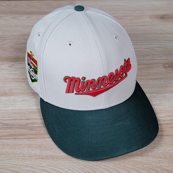 Minnesota Twins New Era 59Fifty Hat Cap Fitted Mens 7 1/8 White Target Field - Picture 1 of 9